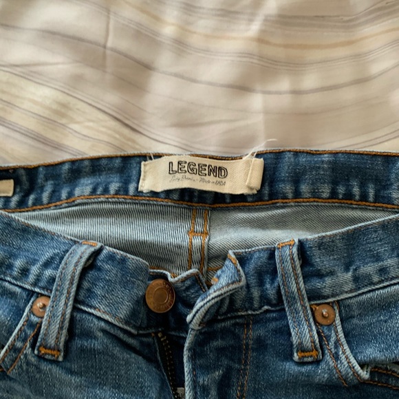 Low rise distressed denim. - Picture 4 of 7